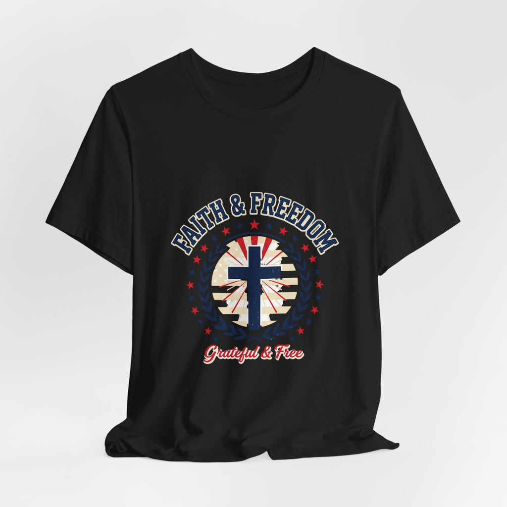 Faith & Freedom Cross Tee | Patriotic, Faith-Based July 4th Vintage Americana