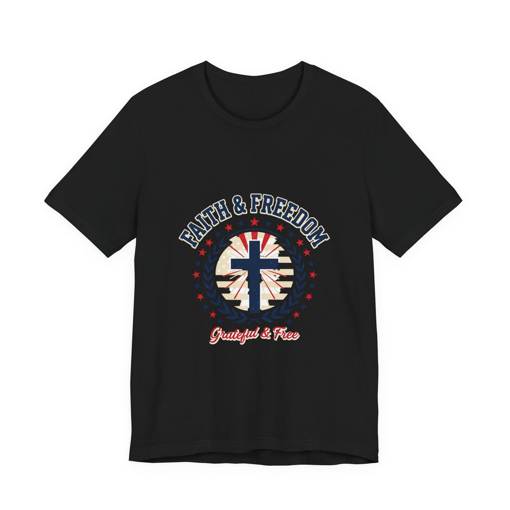 Faith & Freedom Cross Tee | Patriotic, Faith-Based July 4th Vintage Americana