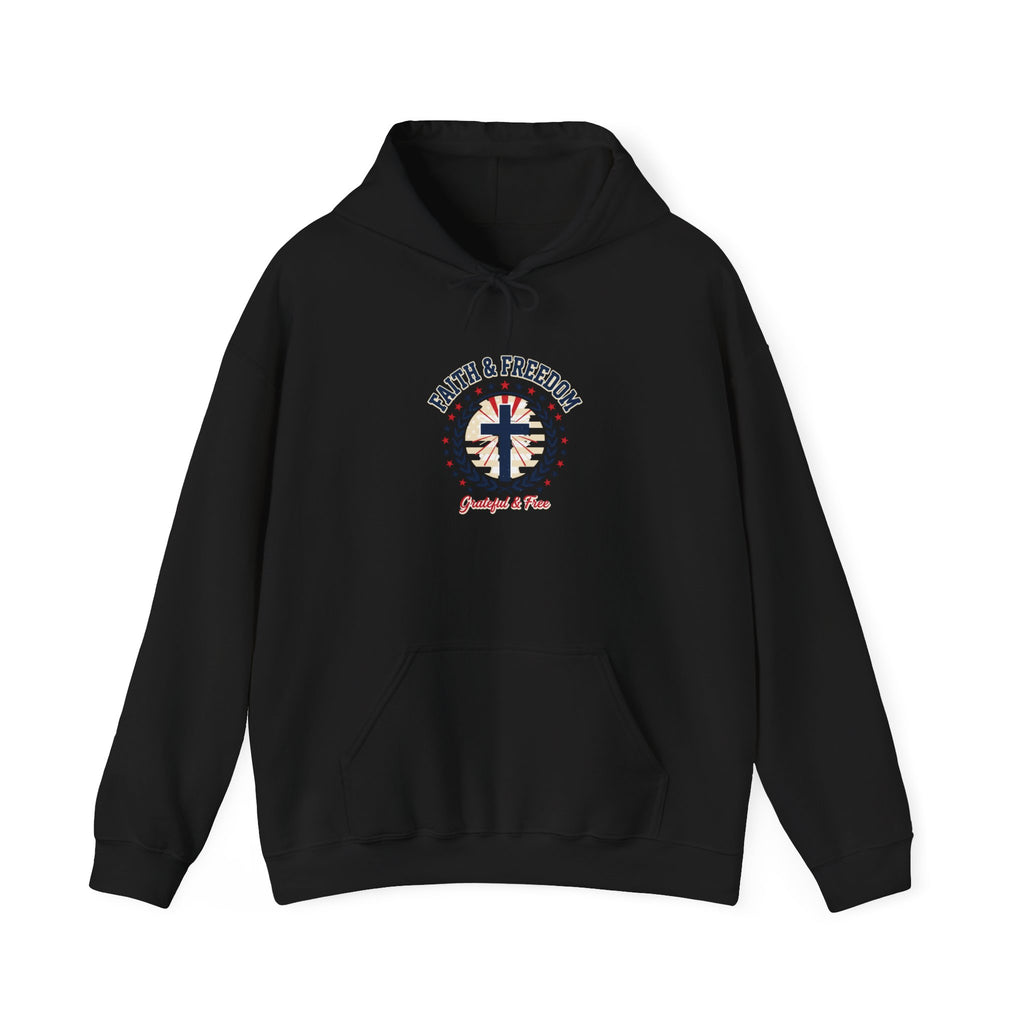 Faith & Freedom cross hoodie | Patriotic, faith-based July 4th, vintage Americana