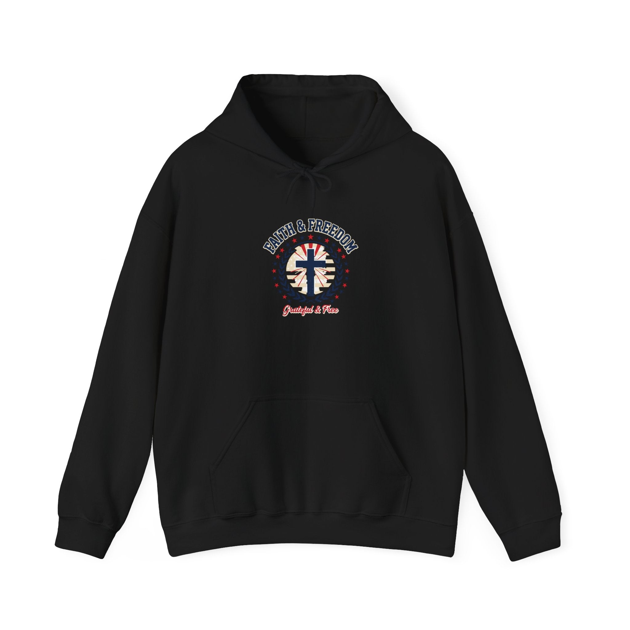 Faith & Freedom cross hoodie | Patriotic, faith-based July 4th, vintage Americana
