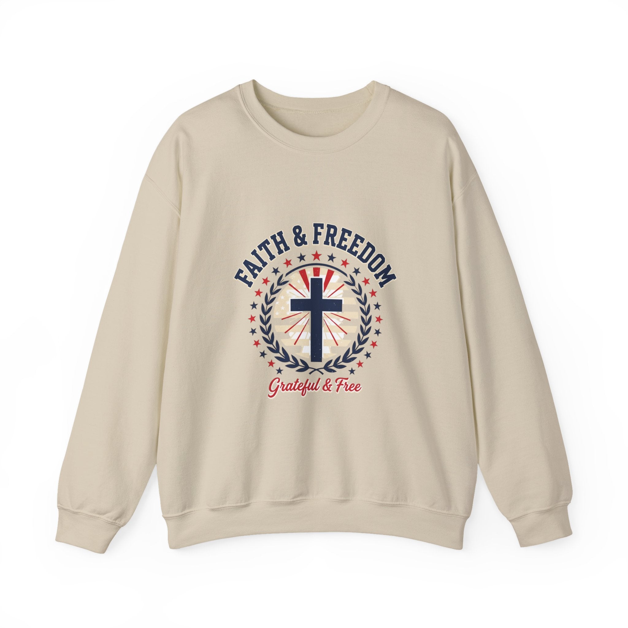 Faith & Freedom cross crewneck sweatshirt | patriotic, vintage Americana