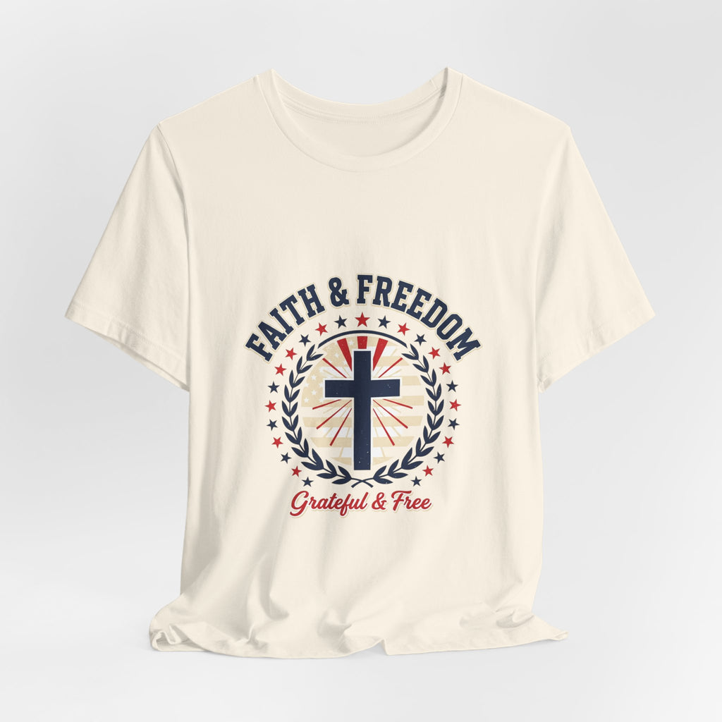 Faith & Freedom Cross Tee | Patriotic, Faith-Based July 4th Vintage Americana