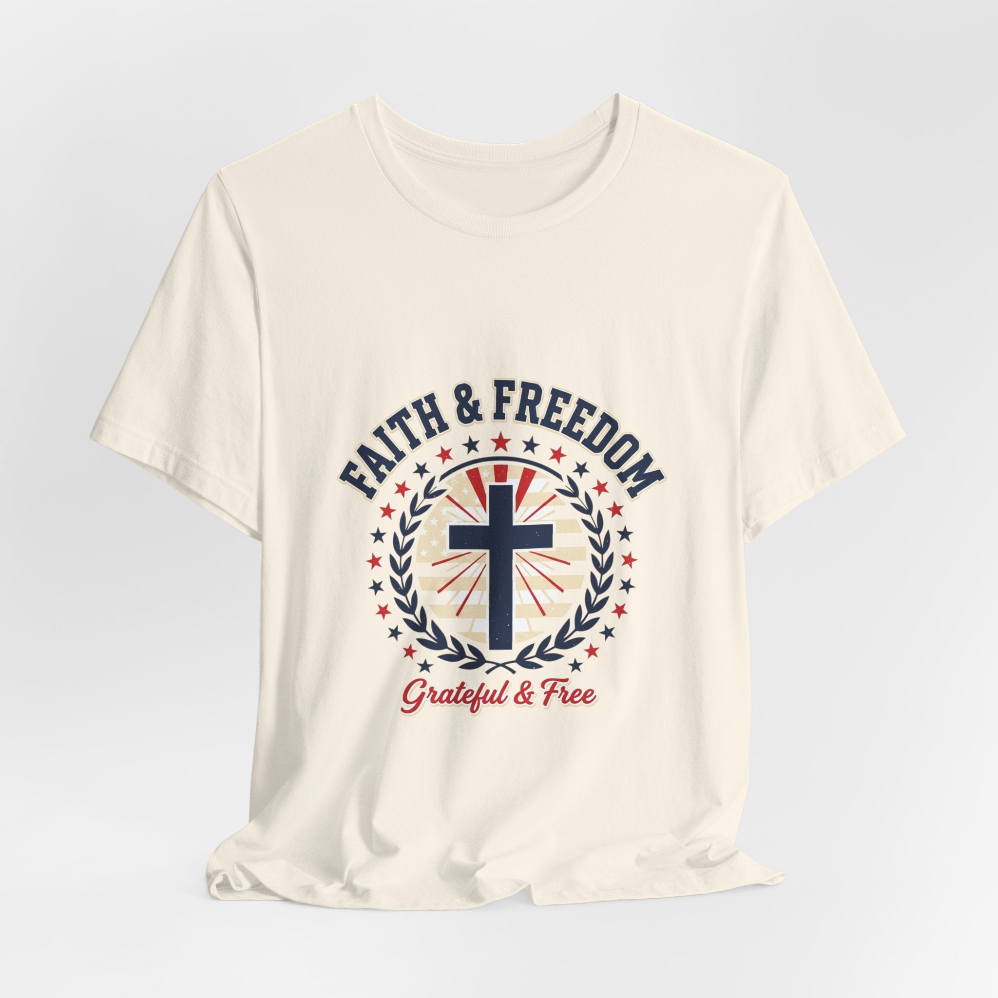 Faith & Freedom Cross Tee | Patriotic, Faith-Based July 4th Vintage Americana