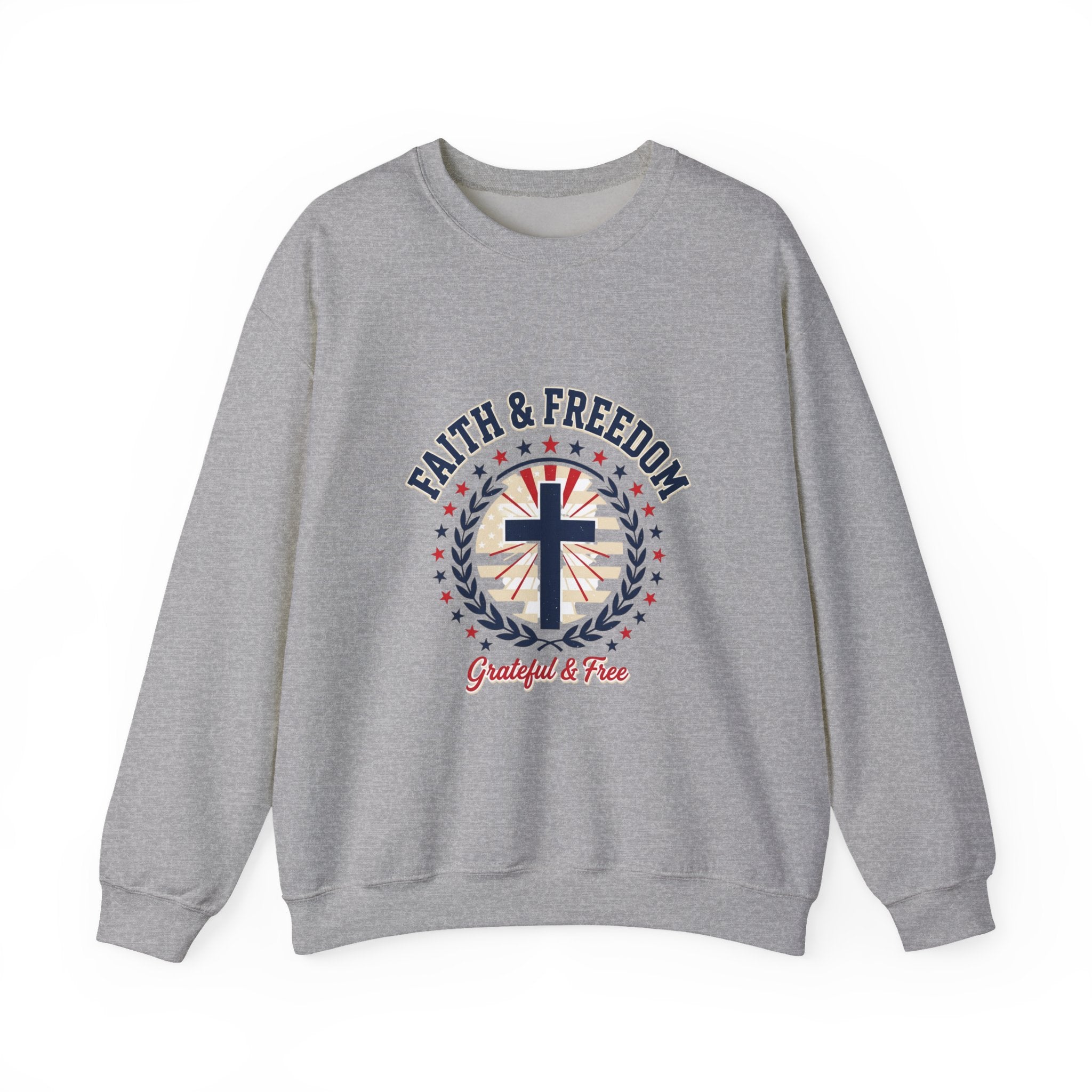 Faith & Freedom cross crewneck sweatshirt | patriotic, vintage Americana