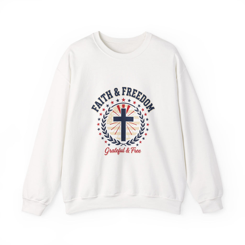 Faith & Freedom cross crewneck sweatshirt | patriotic, vintage Americana