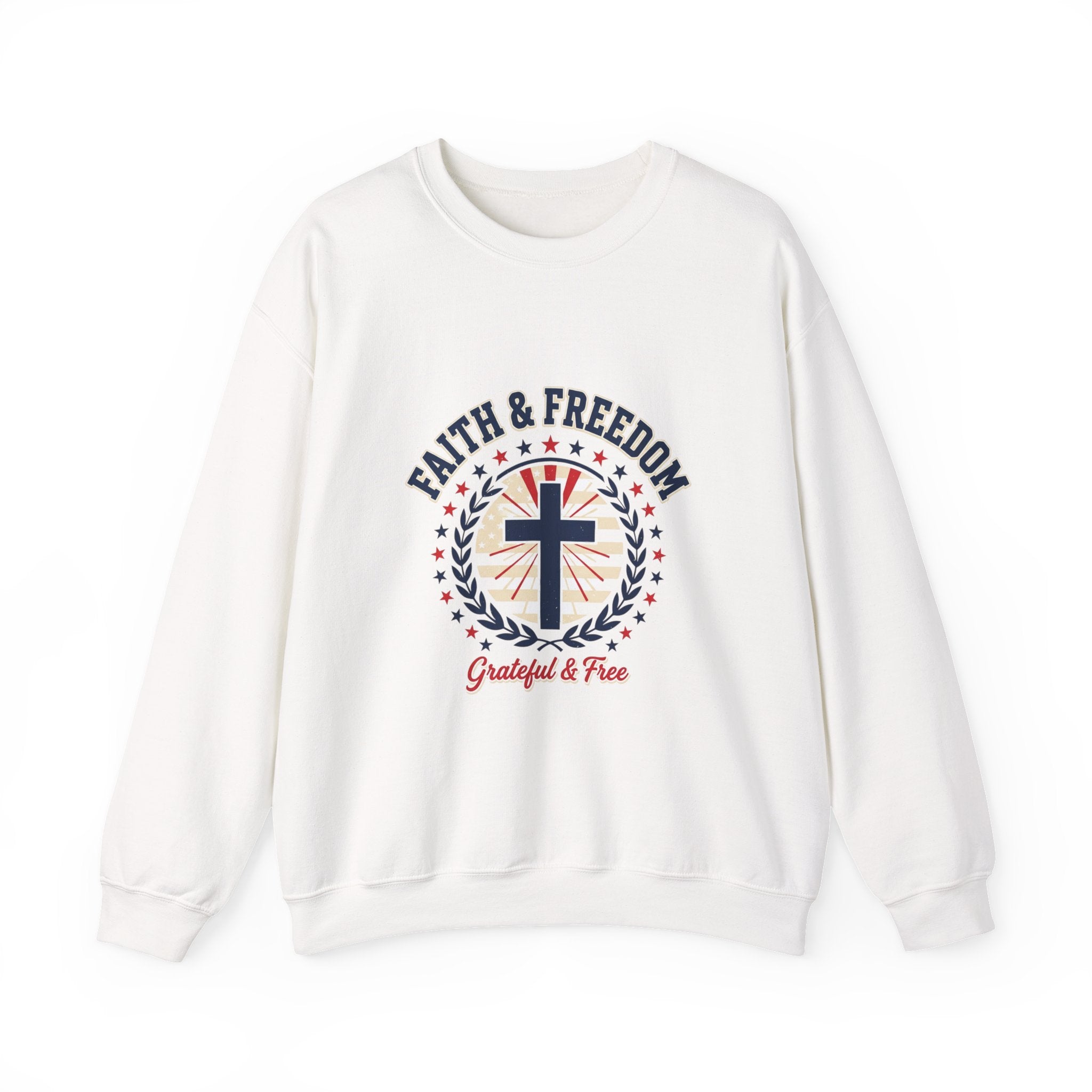 Faith & Freedom cross crewneck sweatshirt | patriotic, vintage Americana