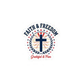 Faith & Freedom Cross Sticker | Patriotic, Faith-Based, Vintage Americana