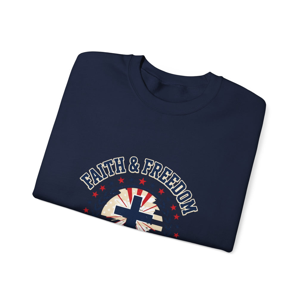 Faith & Freedom cross crewneck sweatshirt | patriotic, vintage Americana