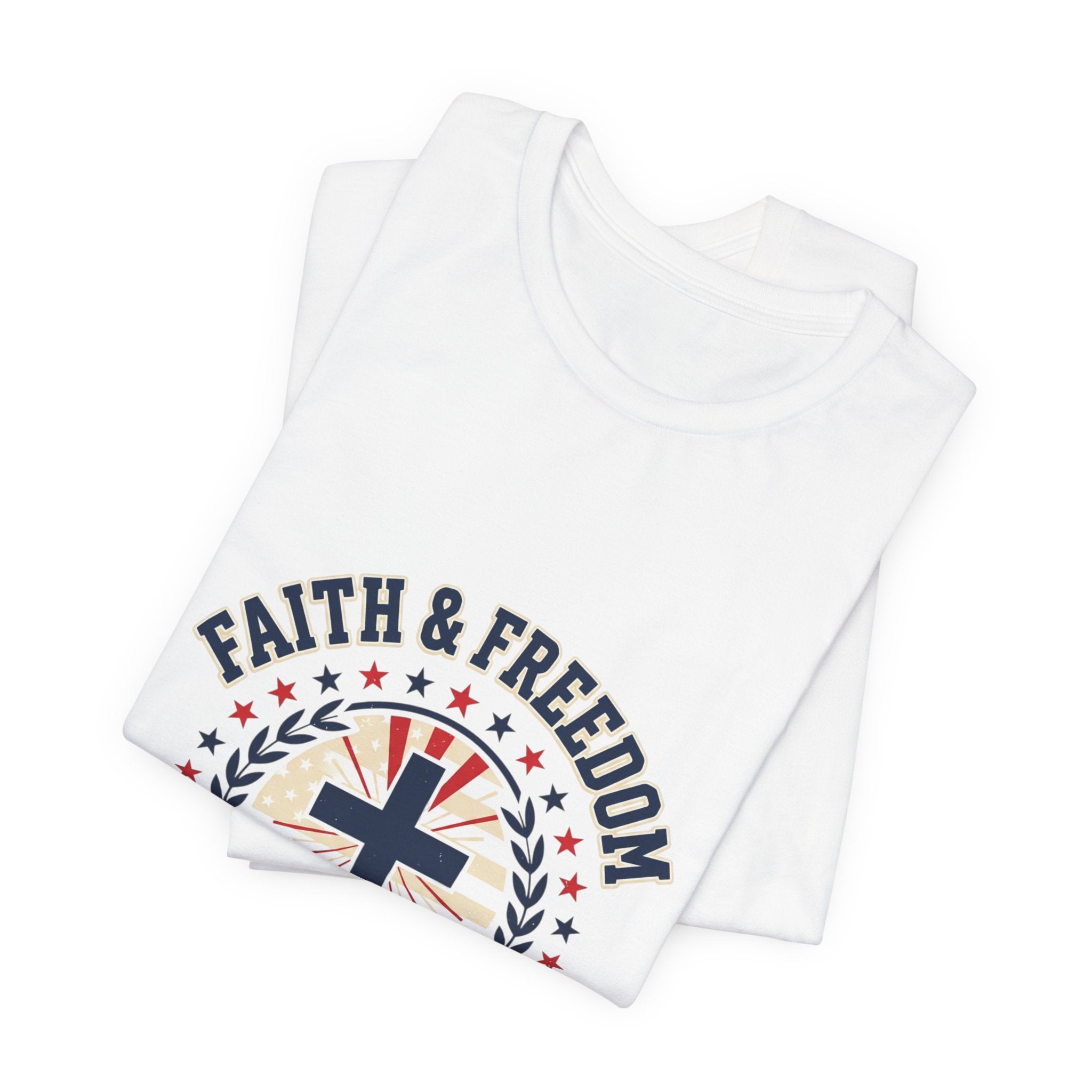 Faith & Freedom Cross Tee | Patriotic, Faith-Based July 4th Vintage Americana