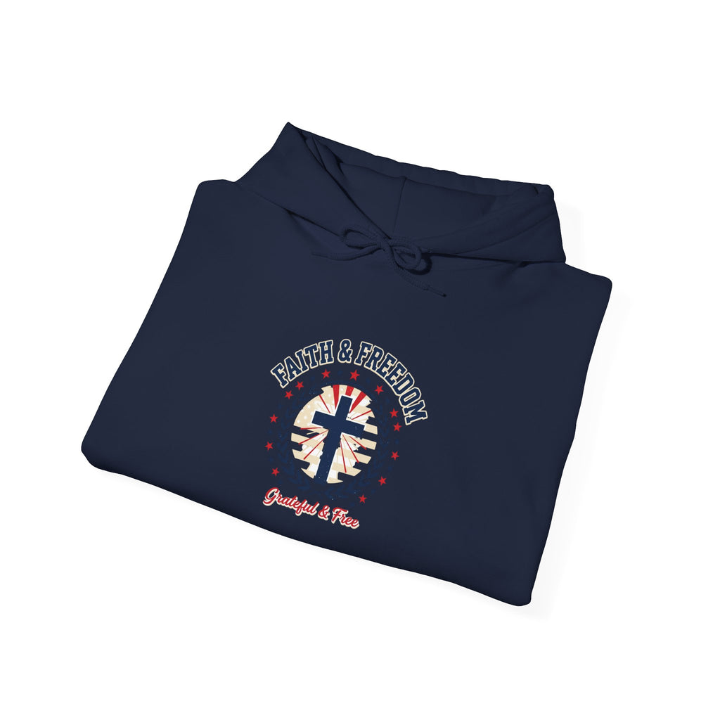 Faith & Freedom cross hoodie | Patriotic, faith-based July 4th, vintage Americana
