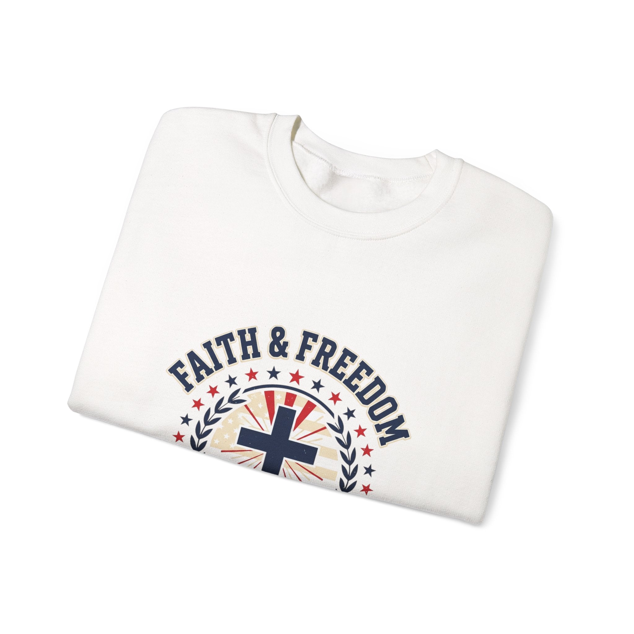 Faith & Freedom cross crewneck sweatshirt | patriotic, vintage Americana