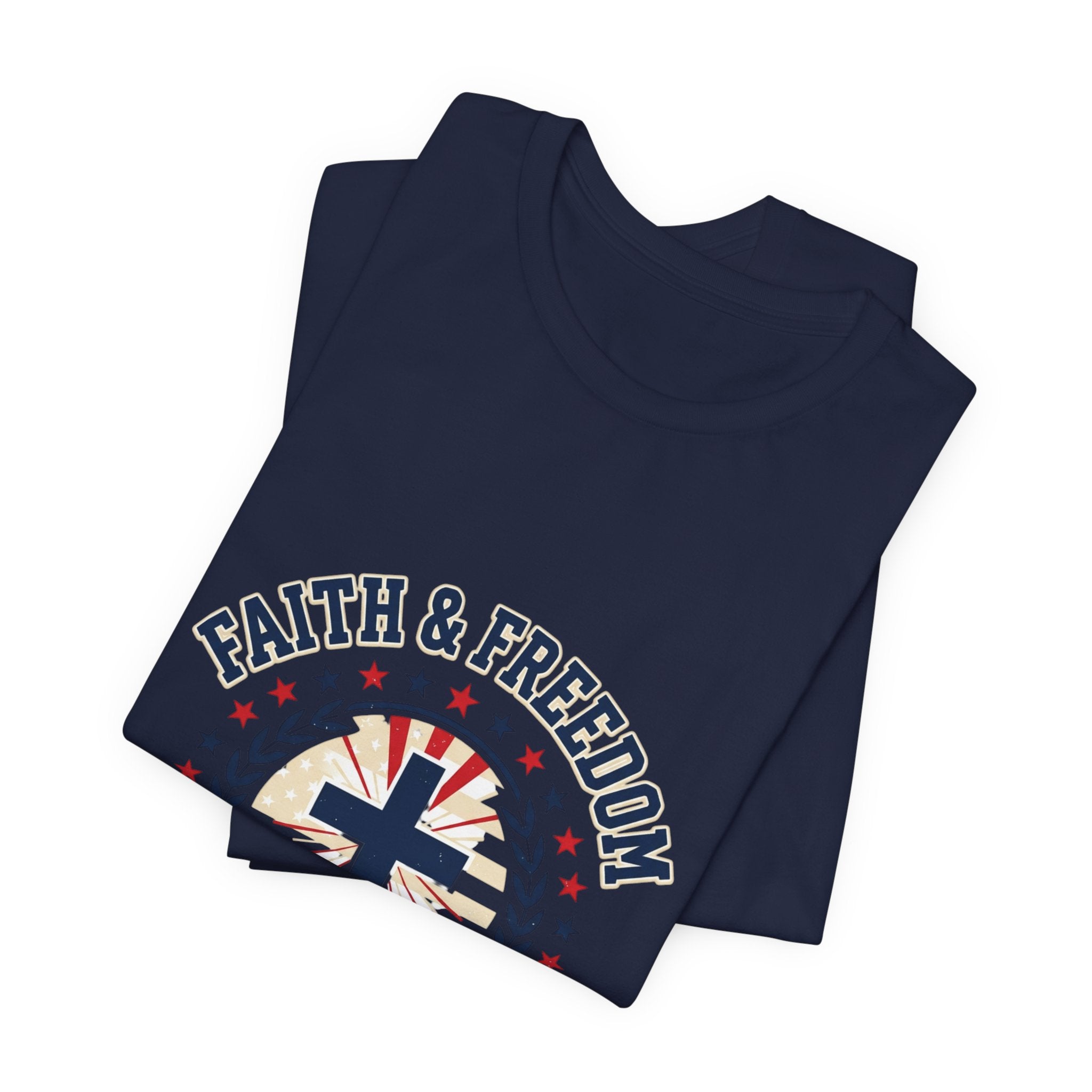 Faith & Freedom Cross Tee | Patriotic, Faith-Based July 4th Vintage Americana