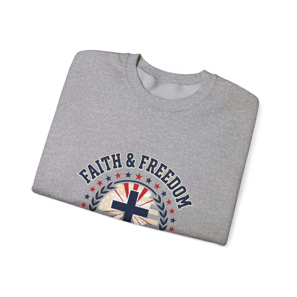 Faith & Freedom cross crewneck sweatshirt | patriotic, vintage Americana