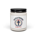 Faith & Freedom Cross Candle | Patriotic Soy Candle, July 4th Vintage Americana