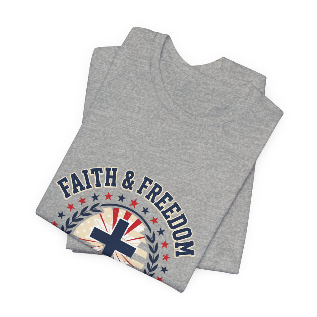 Faith & Freedom Cross Tee | Patriotic, Faith-Based July 4th Vintage Americana