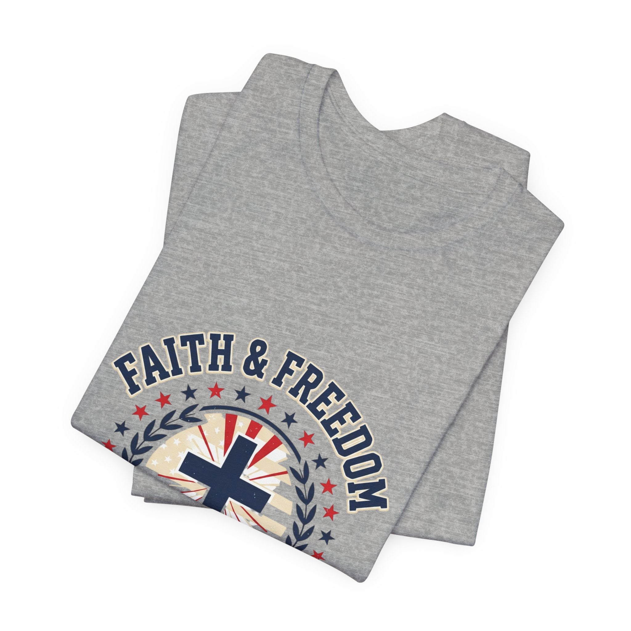 Faith & Freedom Cross Tee | Patriotic, Faith-Based July 4th Vintage Americana