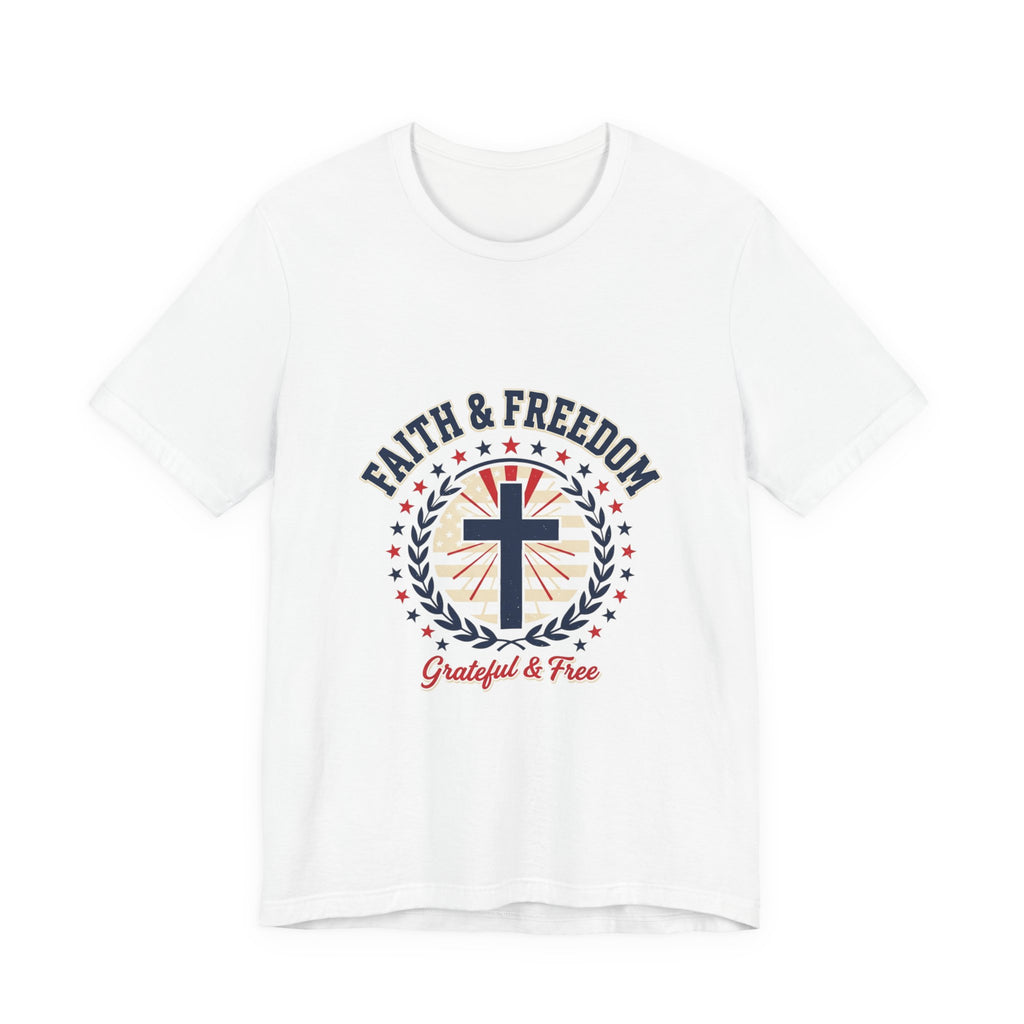 Faith & Freedom Cross Tee | Patriotic, Faith-Based July 4th Vintage Americana