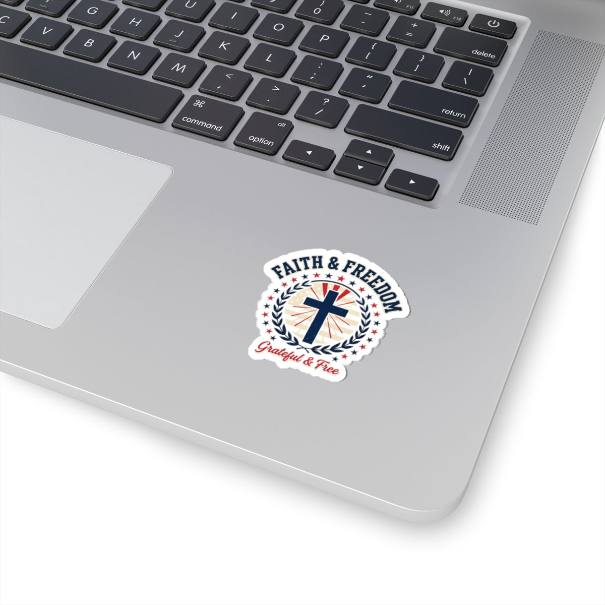 Faith & Freedom Cross Sticker | Patriotic, Faith-Based, Vintage Americana