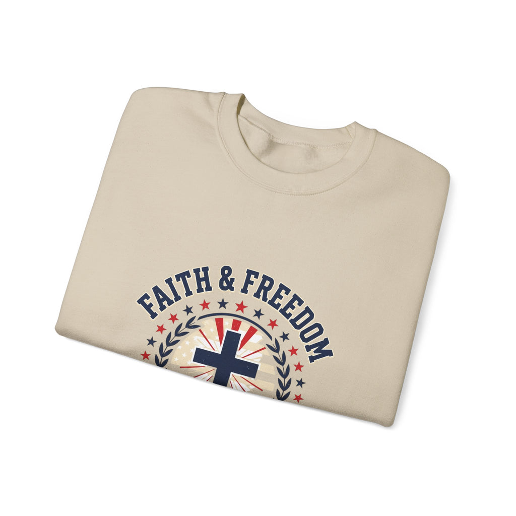 Faith & Freedom cross crewneck sweatshirt | patriotic, vintage Americana