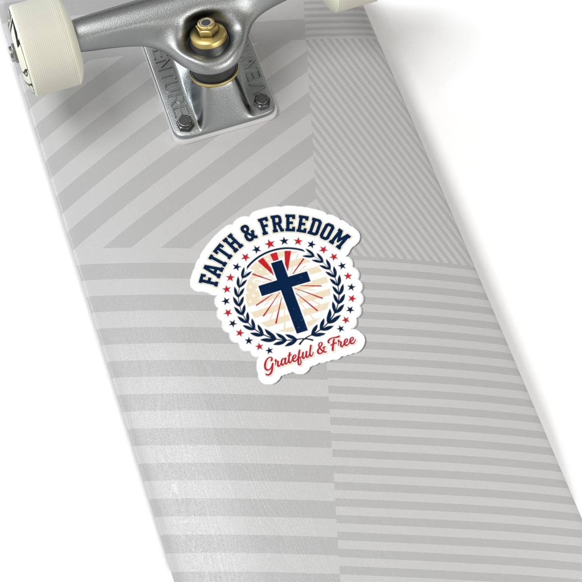 Faith & Freedom Cross Sticker | Patriotic, Faith-Based, Vintage Americana