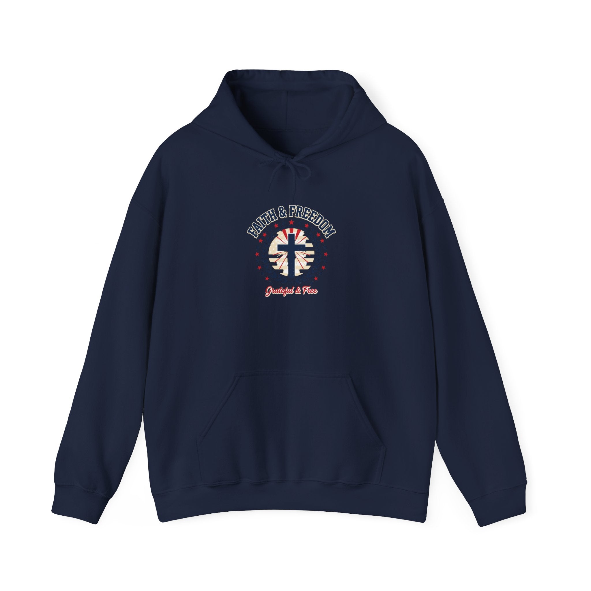 Faith & Freedom cross hoodie | Patriotic, faith-based July 4th, vintage Americana