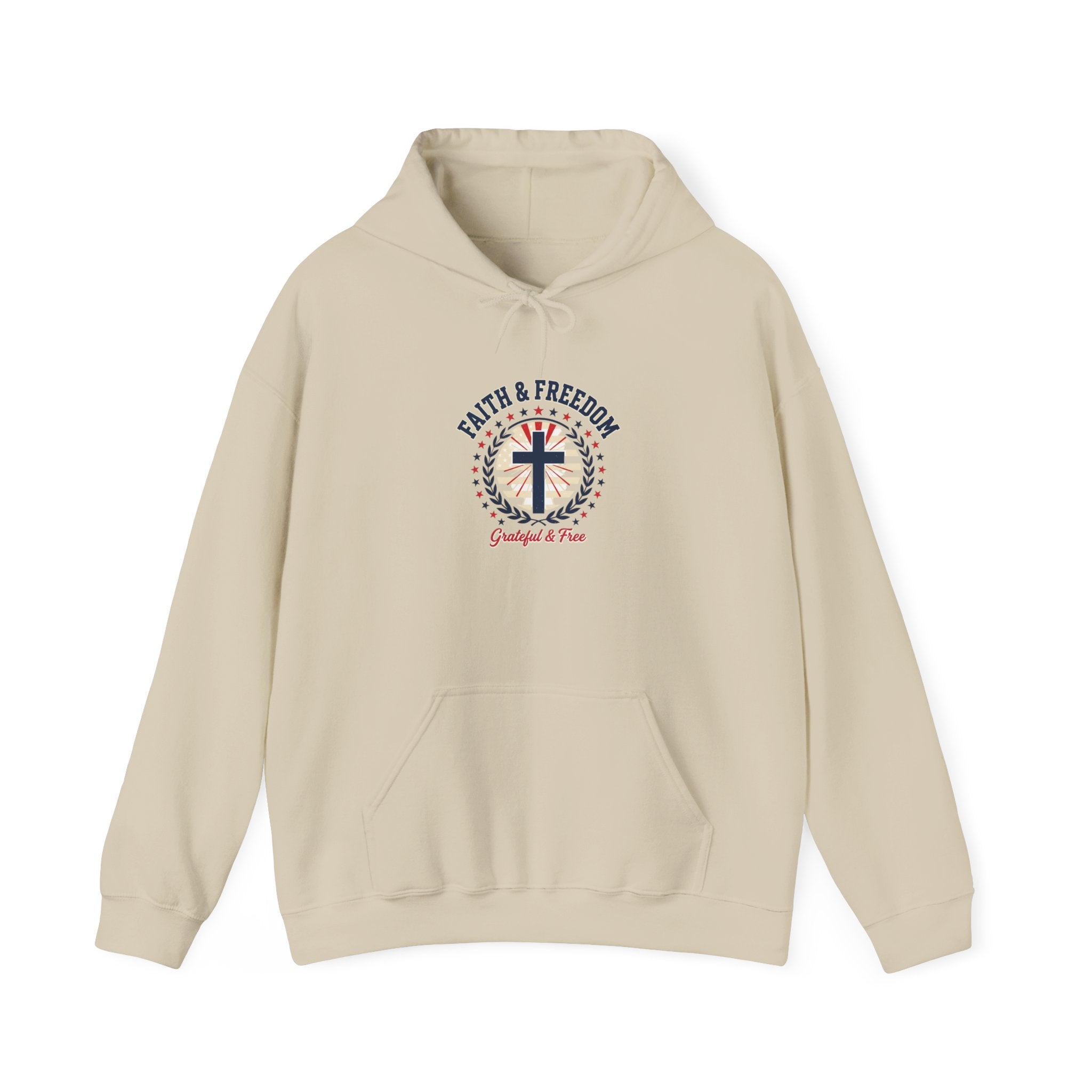 Faith & Freedom cross hoodie | Patriotic, faith-based July 4th, vintage Americana