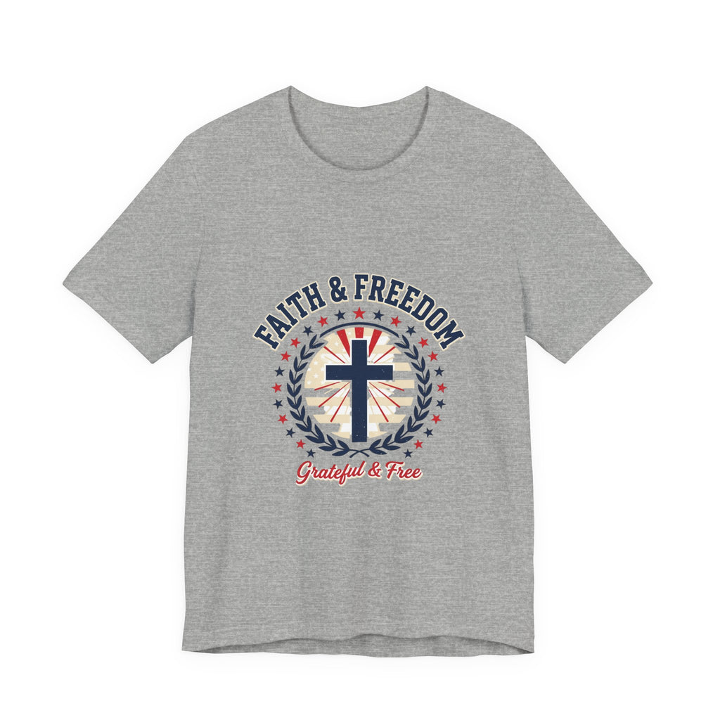 Faith & Freedom Cross Tee | Patriotic, Faith-Based July 4th Vintage Americana