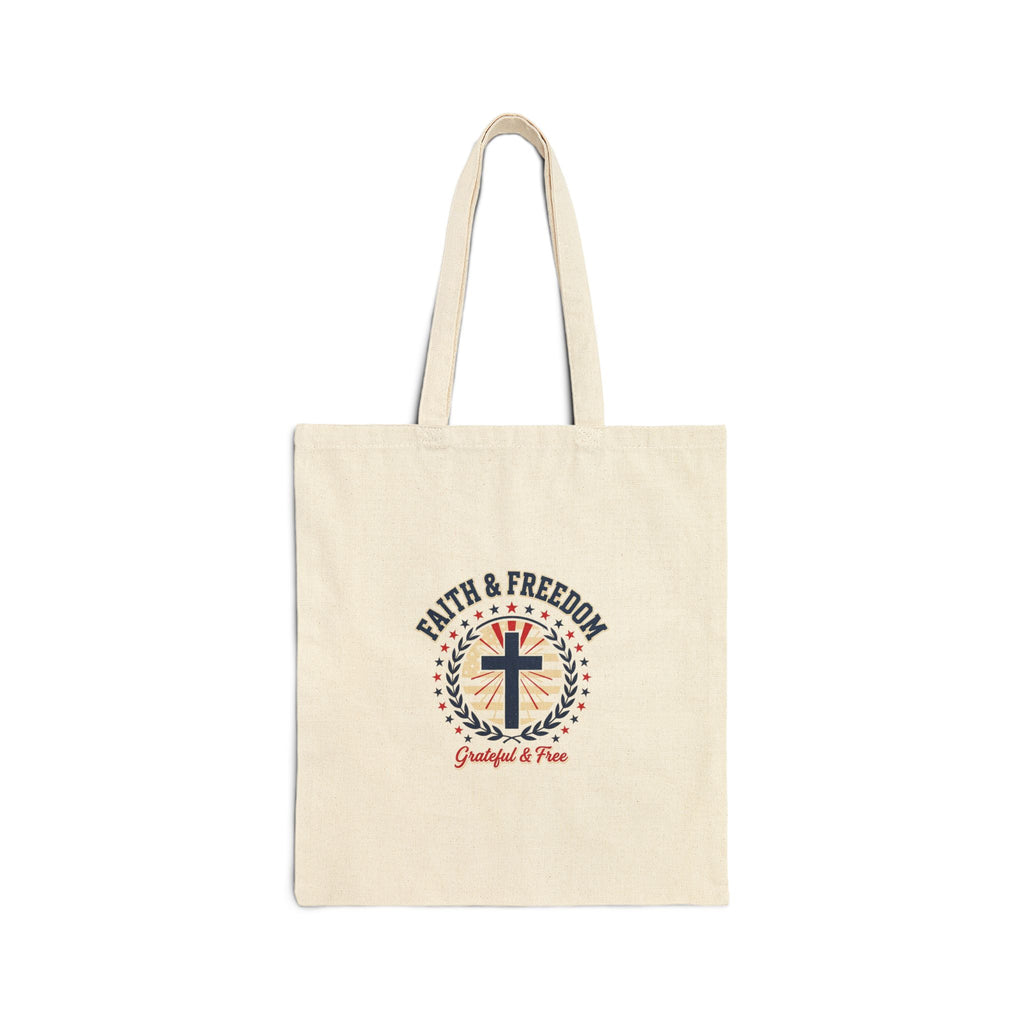 Faith & Freedom Cross Tote | Patriotic, Faith-Based July 4th Vintage Americana