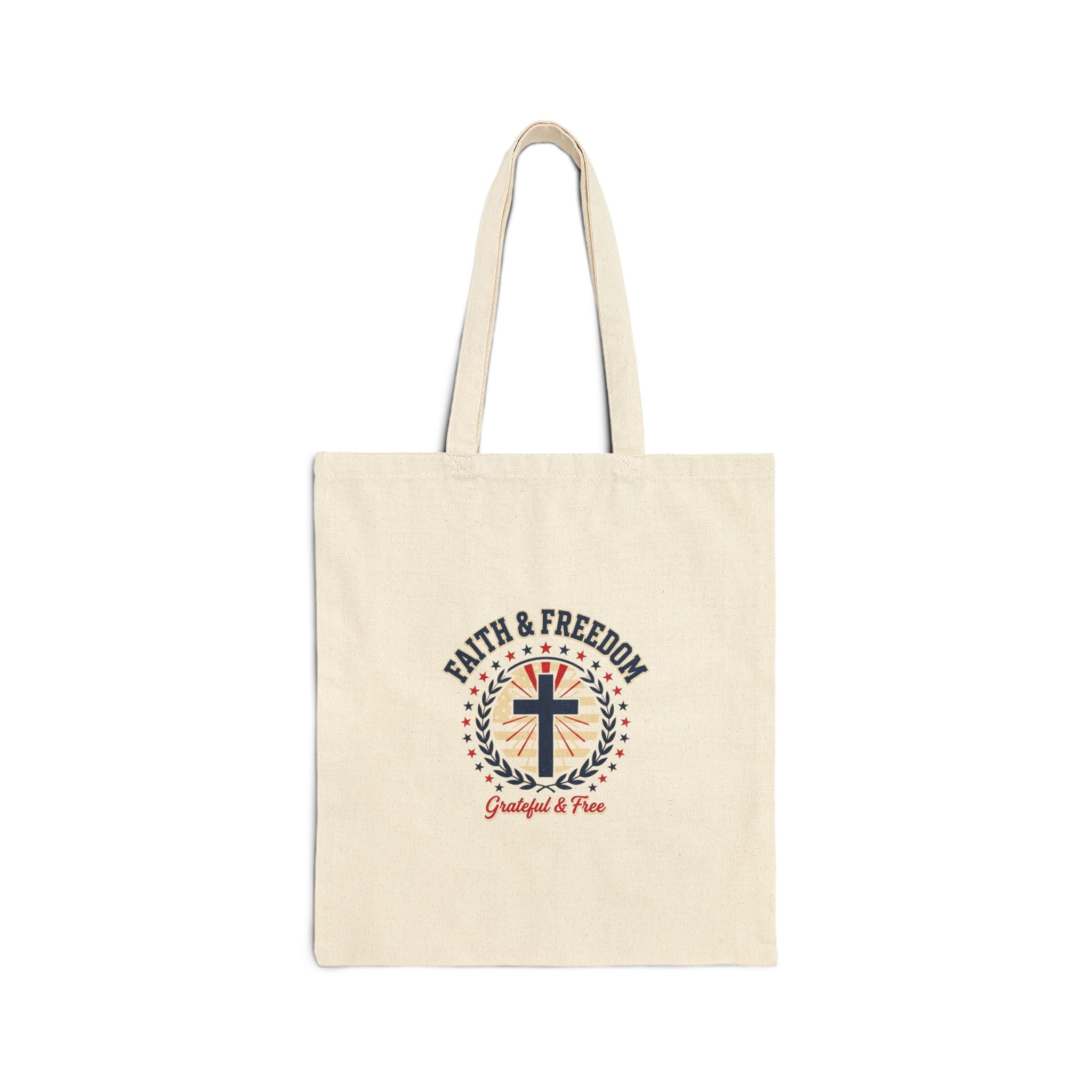 Faith & Freedom Cross Tote | Patriotic, Faith-Based July 4th Vintage Americana