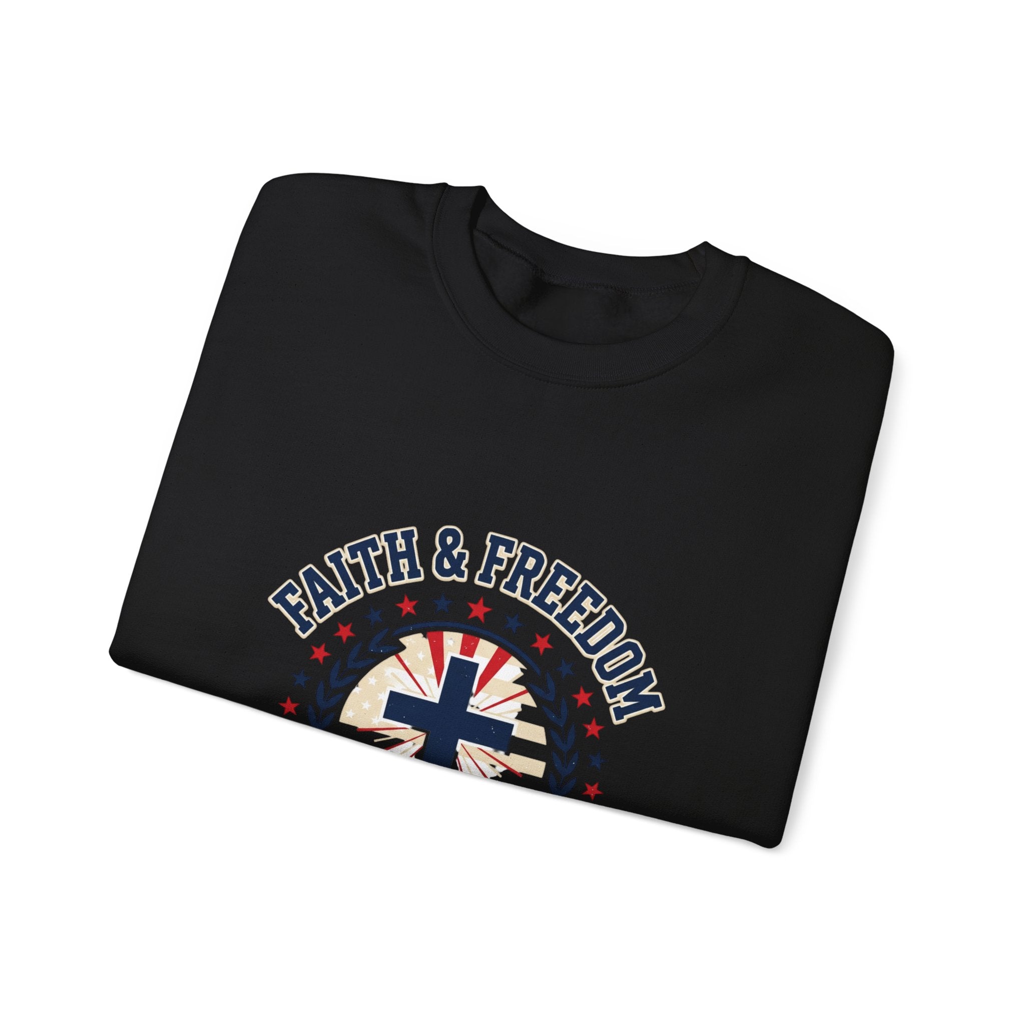 Faith & Freedom cross crewneck sweatshirt | patriotic, vintage Americana