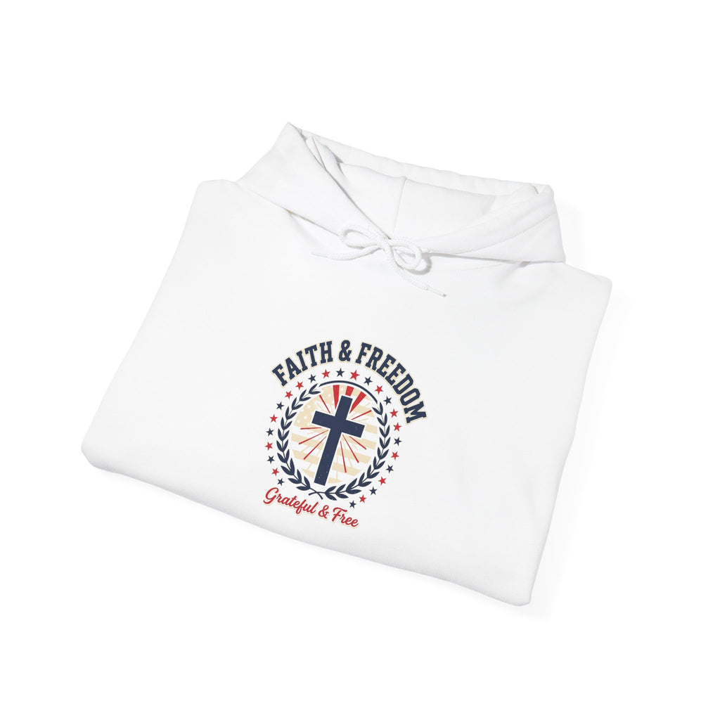 Faith & Freedom cross hoodie | Patriotic, faith-based July 4th, vintage Americana