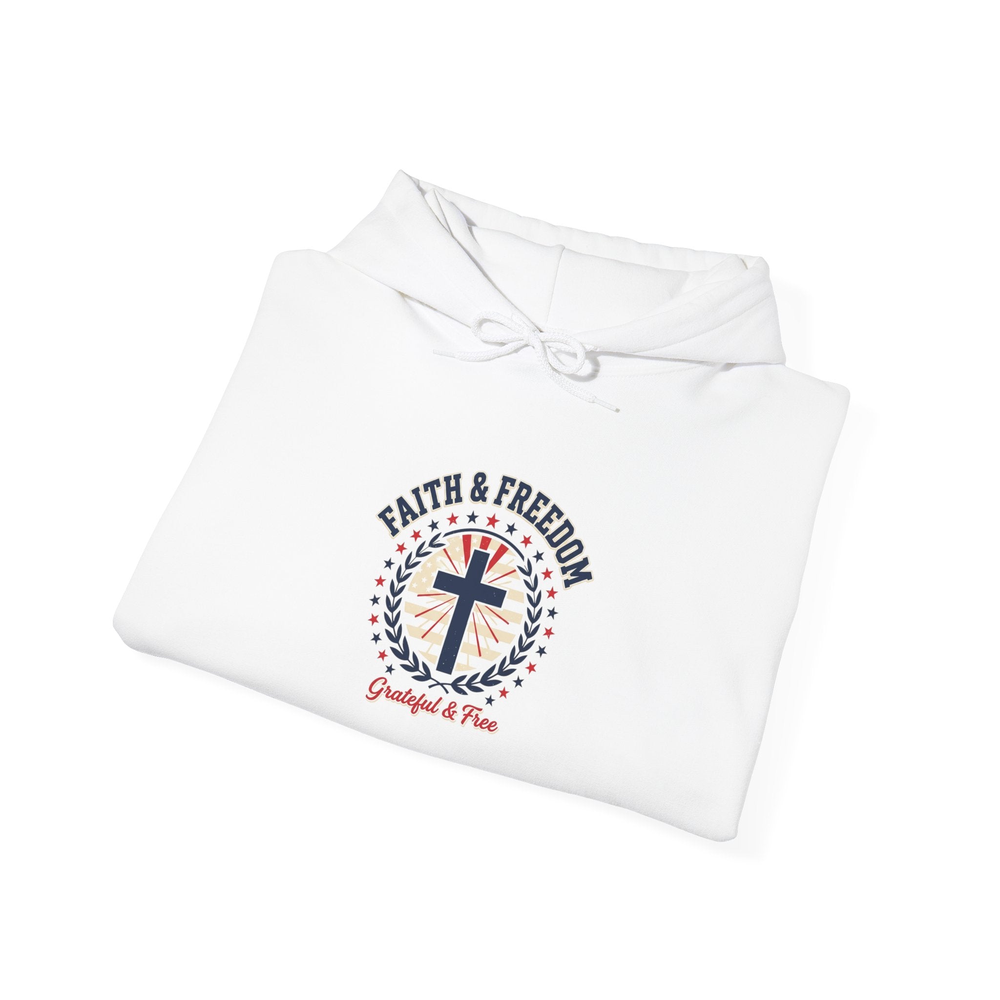 Faith & Freedom cross hoodie | Patriotic, faith-based July 4th, vintage Americana