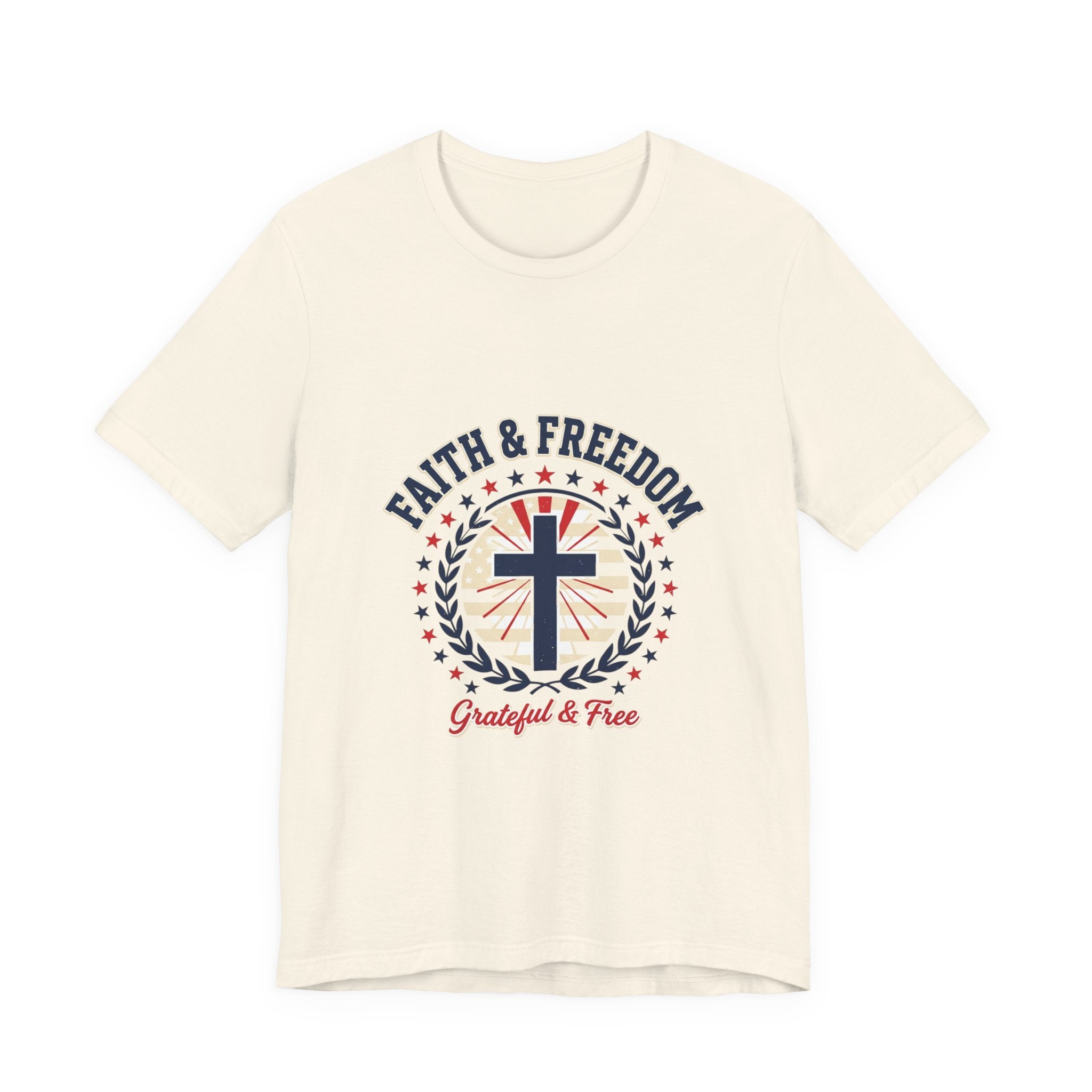 Faith & Freedom Cross Tee | Patriotic, Faith-Based July 4th Vintage Americana