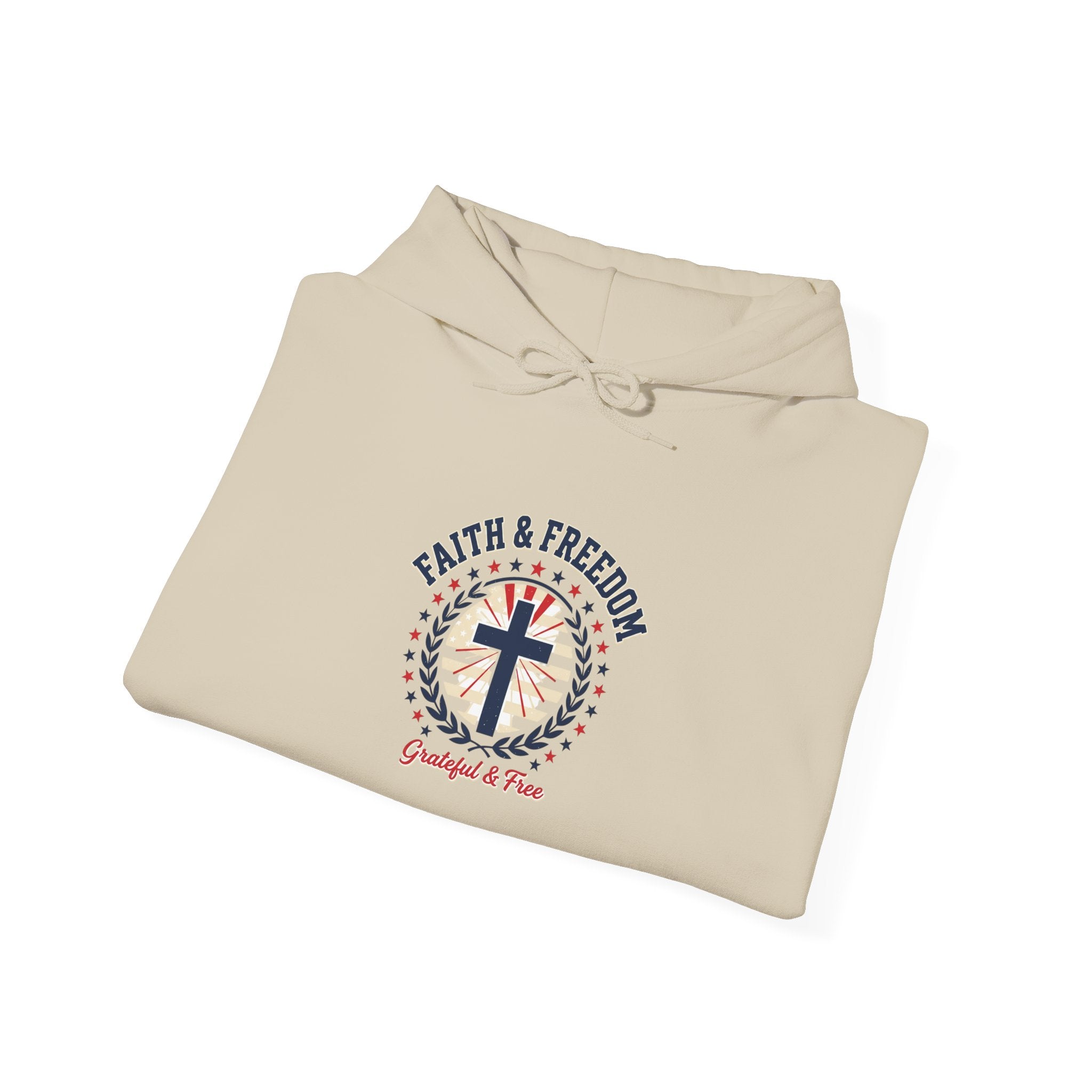 Faith & Freedom cross hoodie | Patriotic, faith-based July 4th, vintage Americana