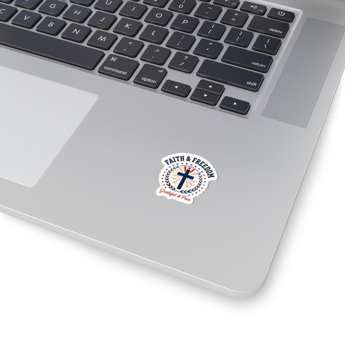Faith & Freedom Cross Sticker | Patriotic, Faith-Based, Vintage Americana