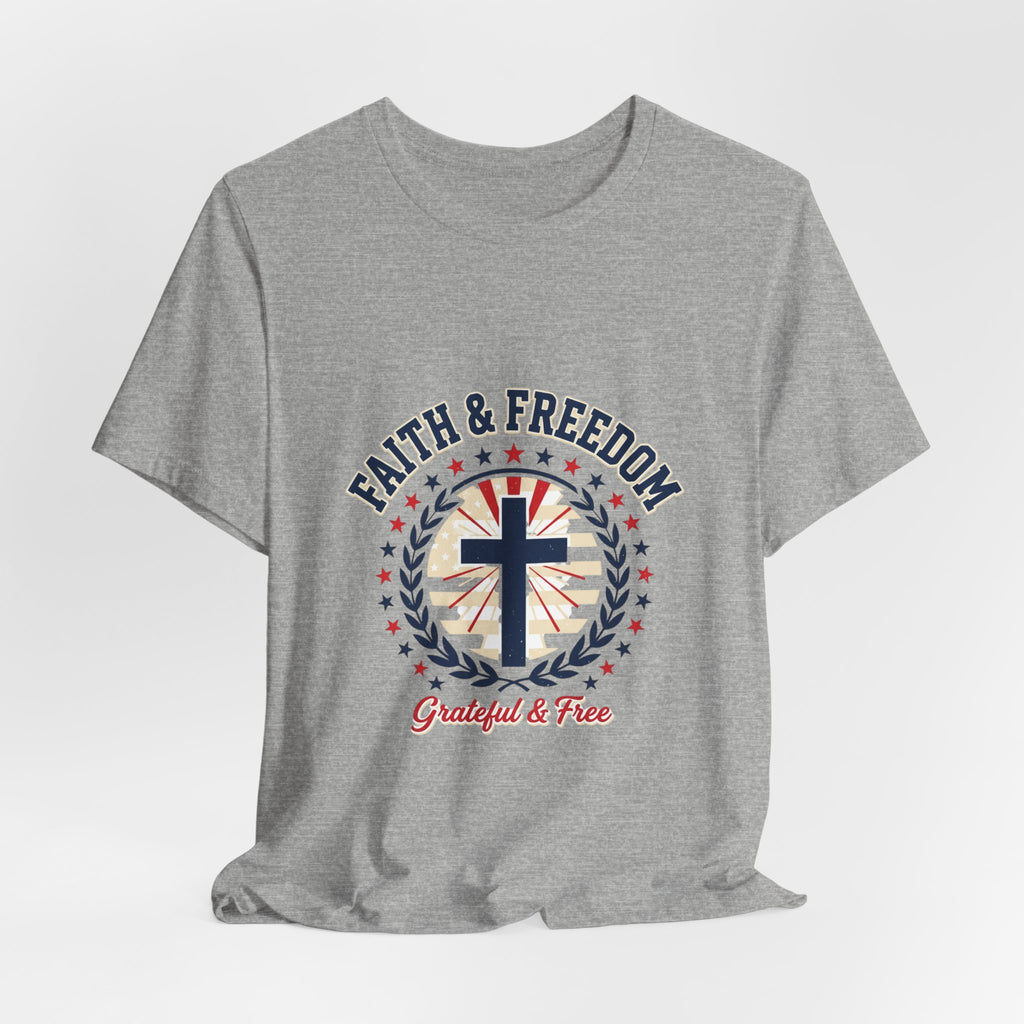 Faith & Freedom Cross Tee | Patriotic, Faith-Based July 4th Vintage Americana