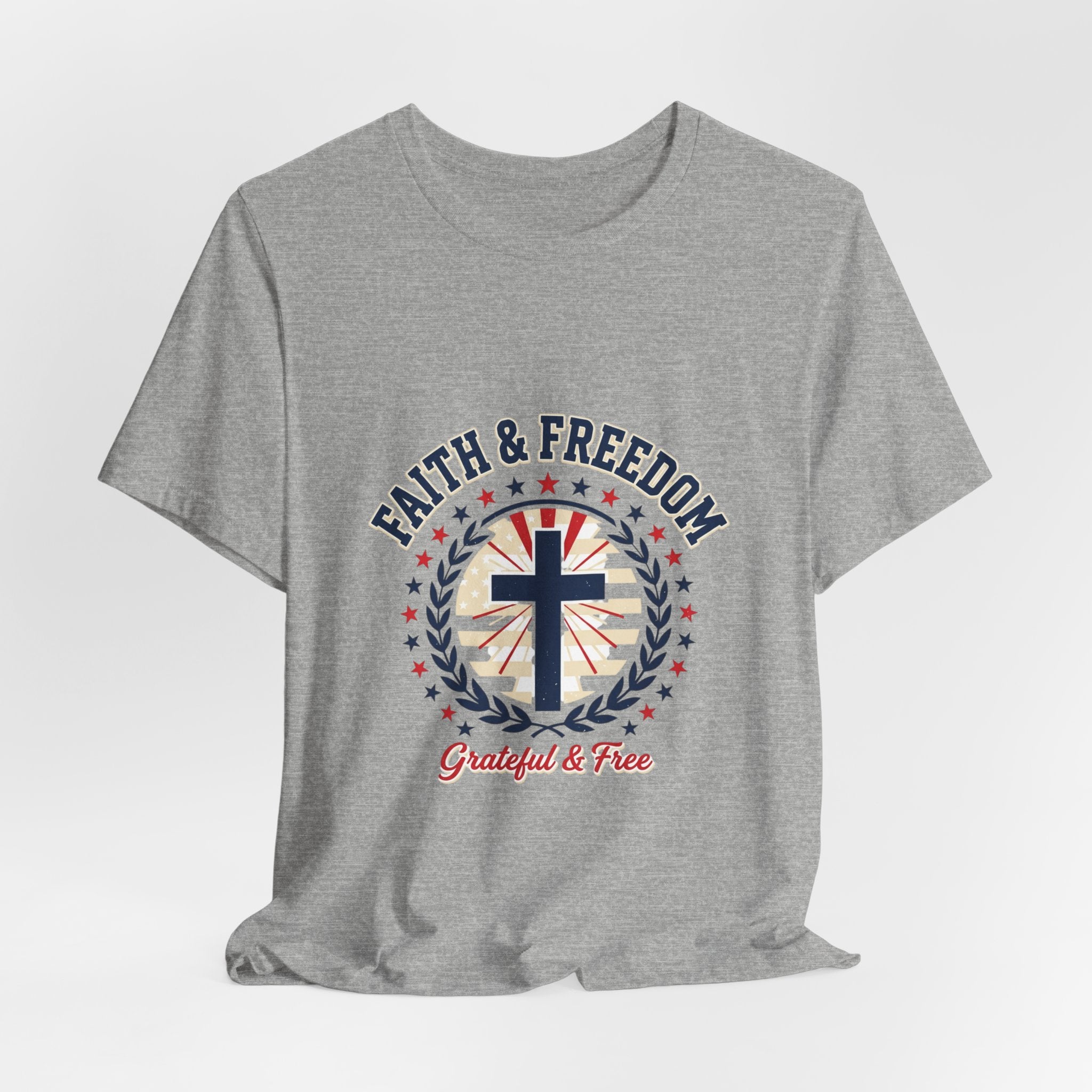 Faith & Freedom Cross Tee | Patriotic, Faith-Based July 4th Vintage Americana