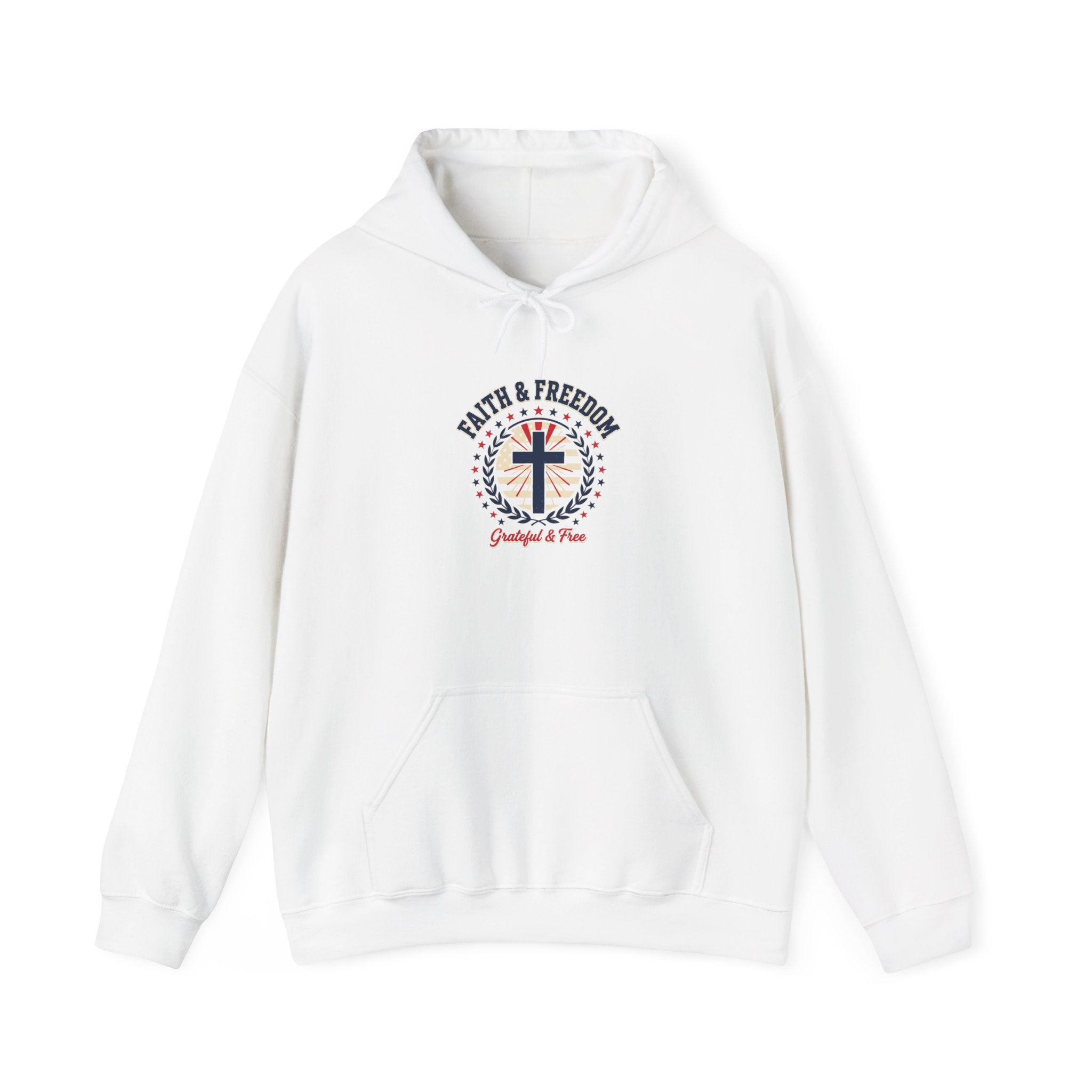 Faith & Freedom cross hoodie | Patriotic, faith-based July 4th, vintage Americana