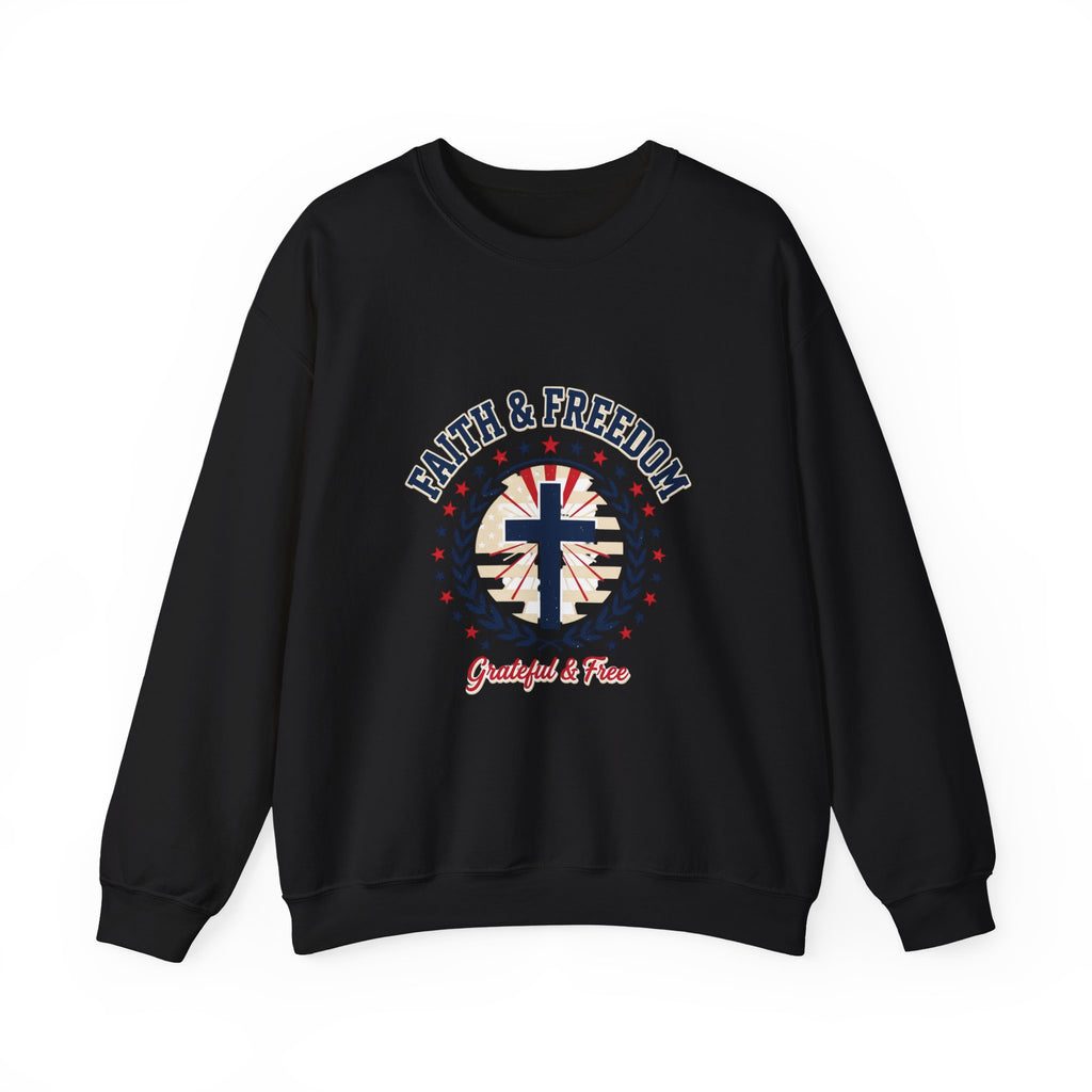 Faith & Freedom cross crewneck sweatshirt | patriotic, vintage Americana