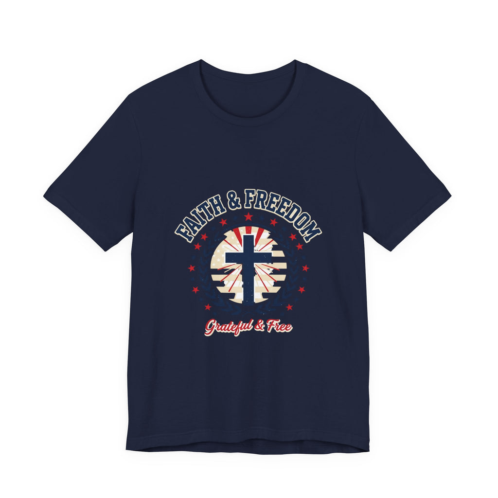 Faith & Freedom Cross Tee | Patriotic, Faith-Based July 4th Vintage Americana