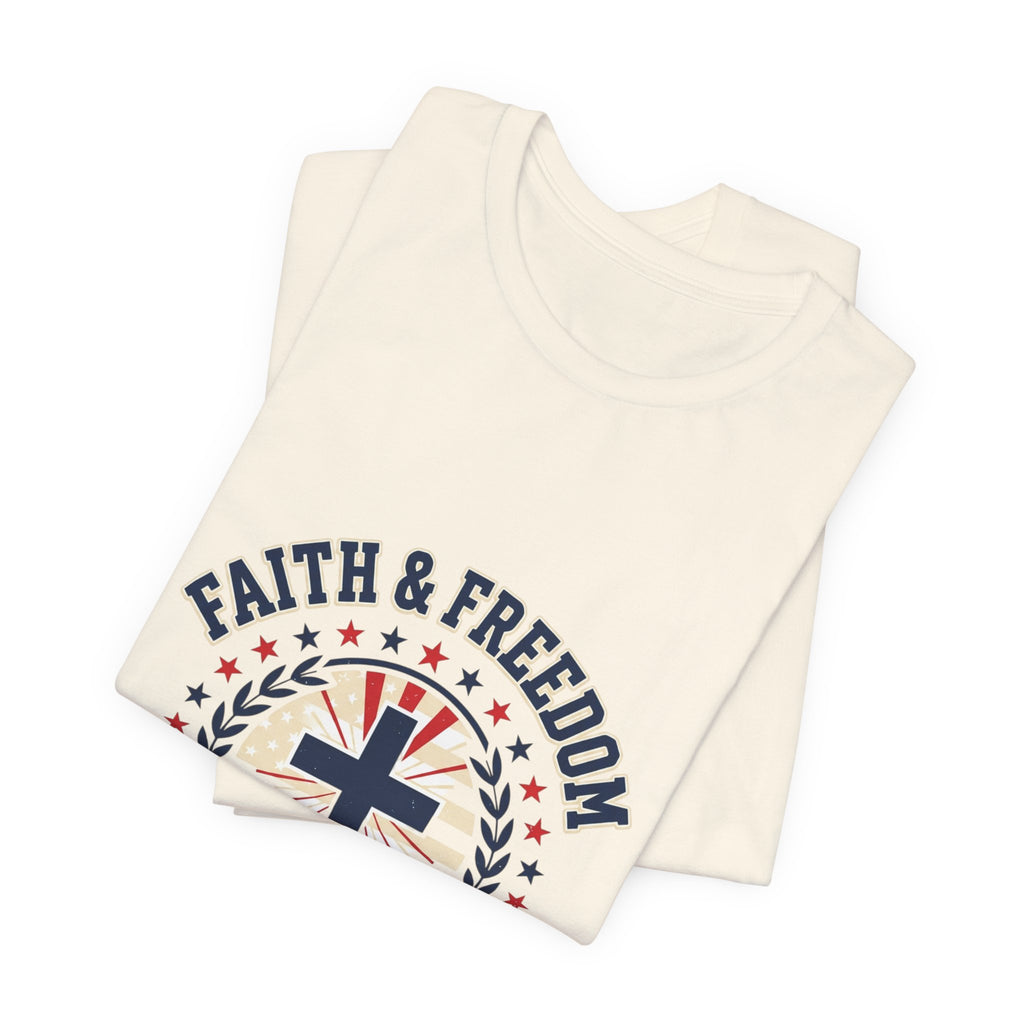 Faith & Freedom Cross Tee | Patriotic, Faith-Based July 4th Vintage Americana
