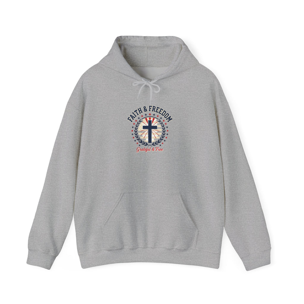 Faith & Freedom cross hoodie | Patriotic, faith-based July 4th, vintage Americana