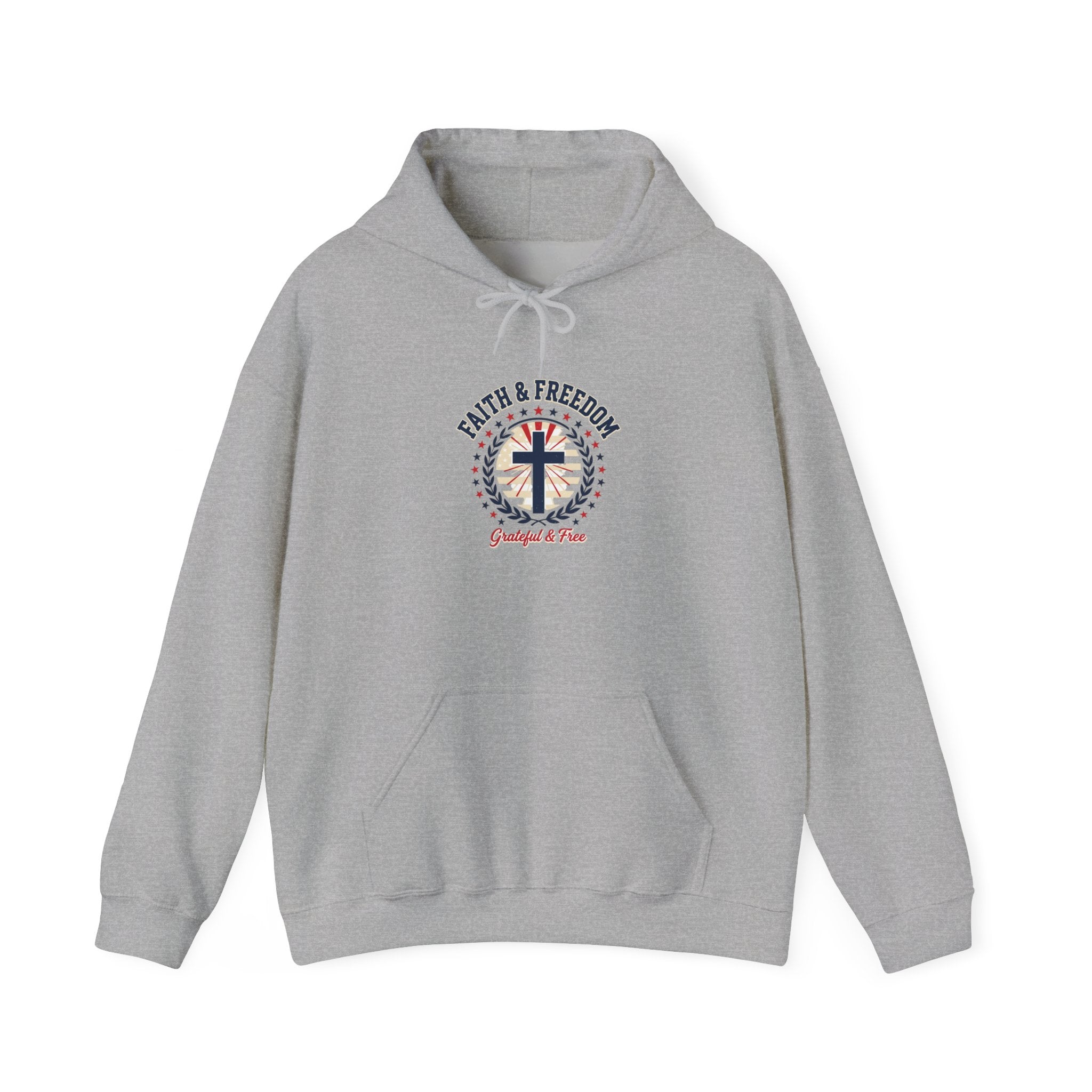 Faith & Freedom cross hoodie | Patriotic, faith-based July 4th, vintage Americana