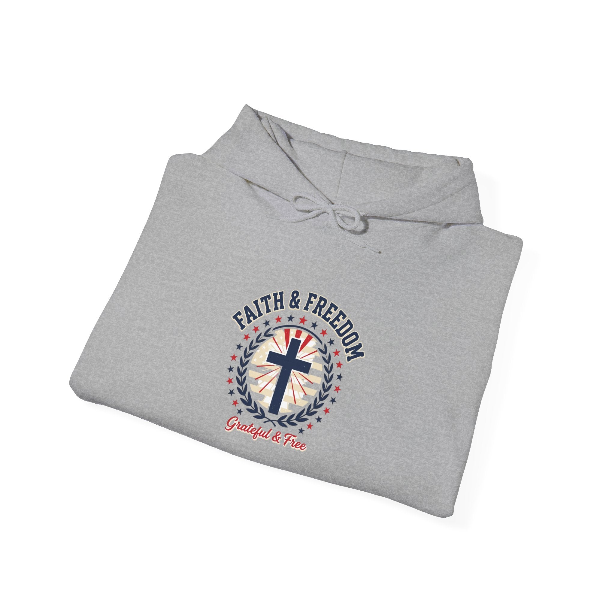 Faith & Freedom cross hoodie | Patriotic, faith-based July 4th, vintage Americana