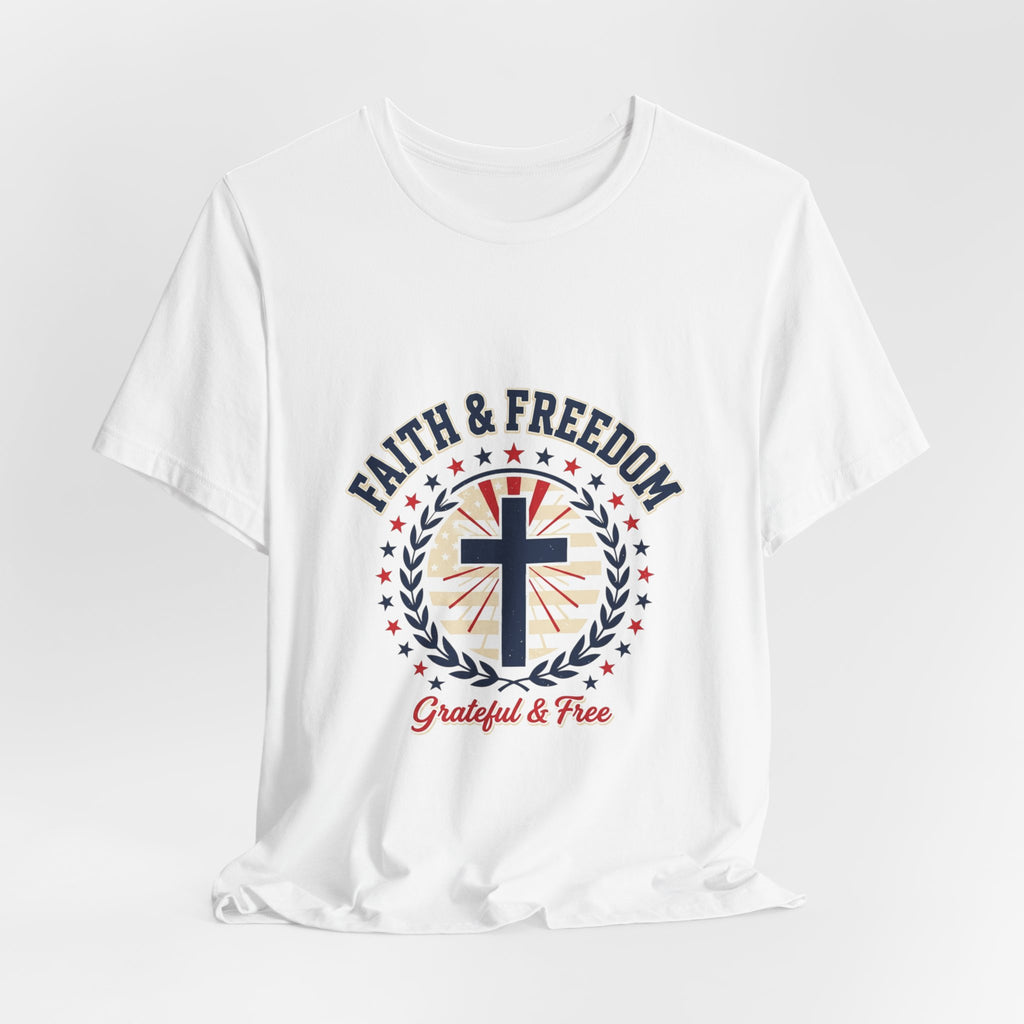 Faith & Freedom Cross Tee | Patriotic, Faith-Based July 4th Vintage Americana