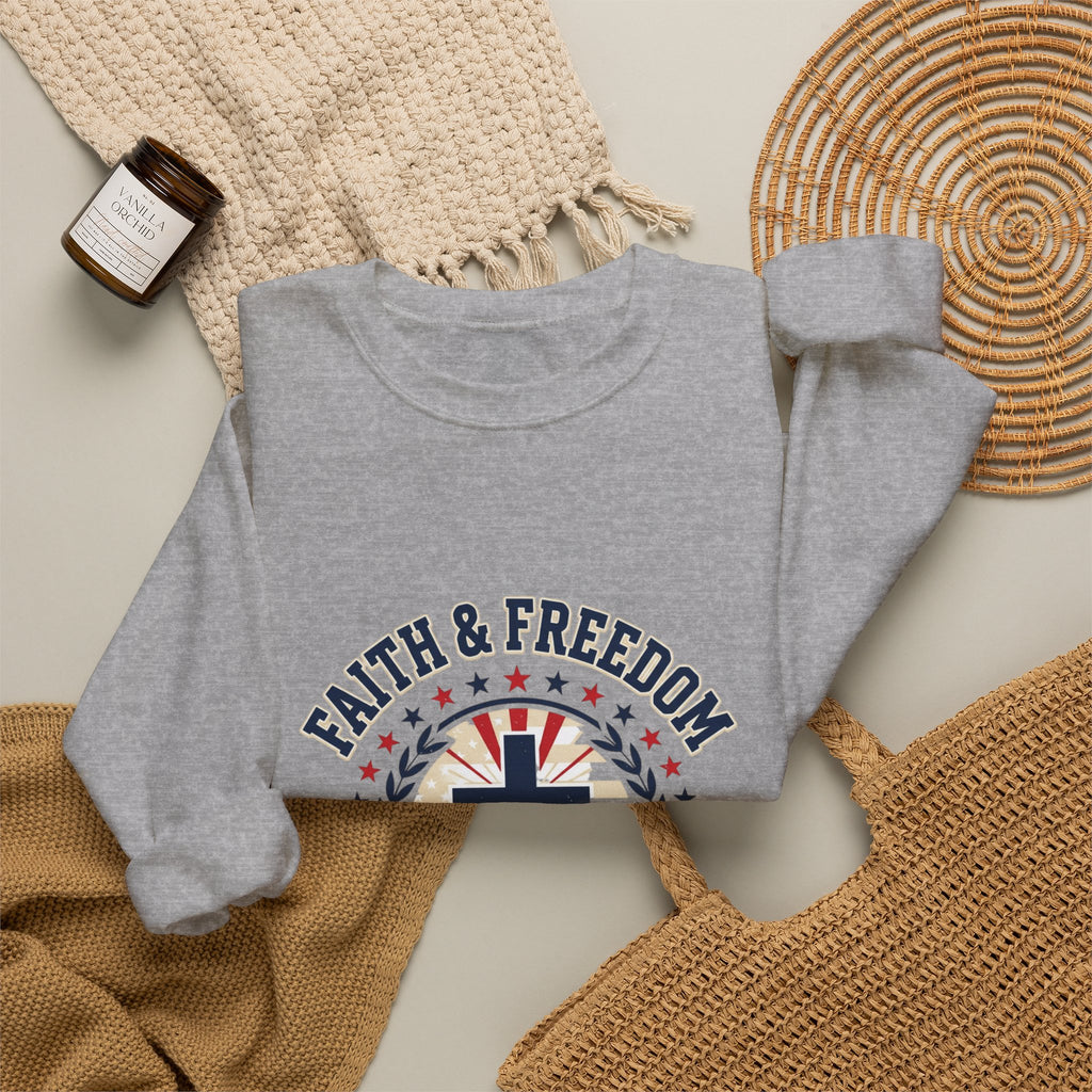 Faith & Freedom cross crewneck sweatshirt | patriotic, vintage Americana